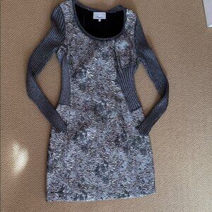Silver mixed media dress by 3.1 Phillip Lim, size 4